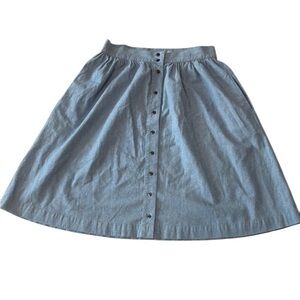 Madewell Blue Midi A-Line Skirt